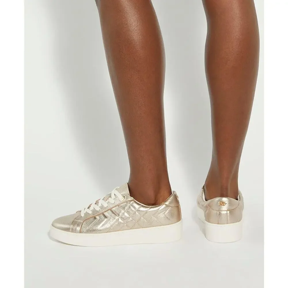 DUNE LONDON WOMEN'S EGENT SNEAKER, GOLD, 11